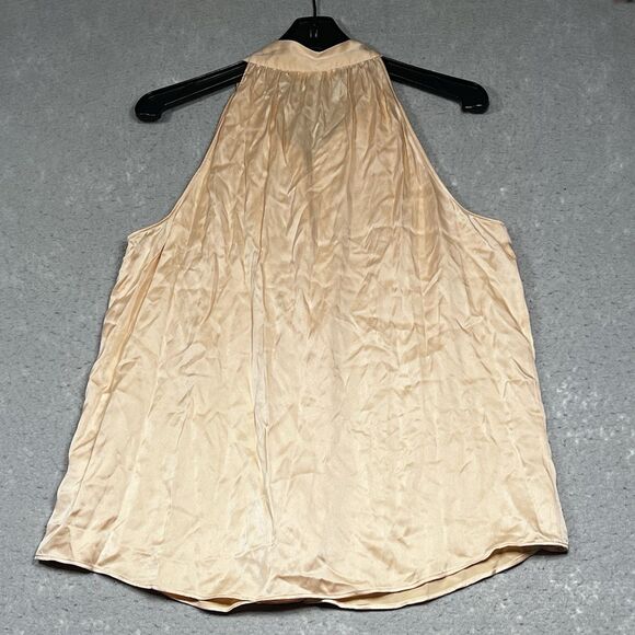 Antonio Melani Blouse Chelsea Halter Womens Large Peach Silk Blend Sleeveless - Picture 6 of 11